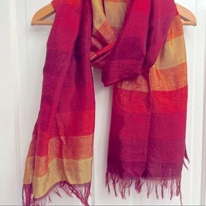 Boho Satin Sunset Color Scarf XL